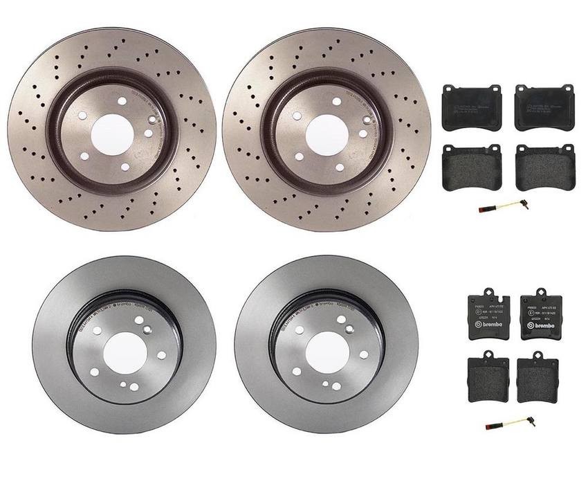 Mercedes Brakes Kit - Pads & Rotors Front and Rear (330mm/290mm) (Low-Met) 210423101264 - Brembo 4015170KIT